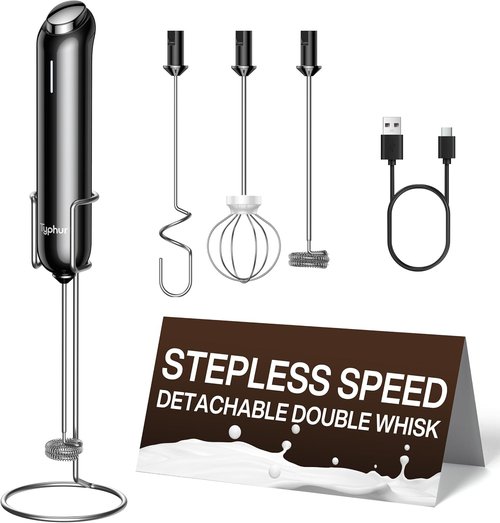 InstaWhisk Milk Frother - Rechargeable Electric Whisk with Variable Speed & Detachable Double Whisk | Perfect for Lattes, Cappuccinos & Matcha