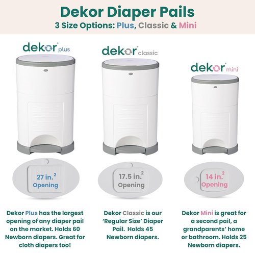 Diaper Dekor EKO Classic Diaper Pail - Eco-Friendly Design with 70% Recycled Materials | Hands-Free Operation