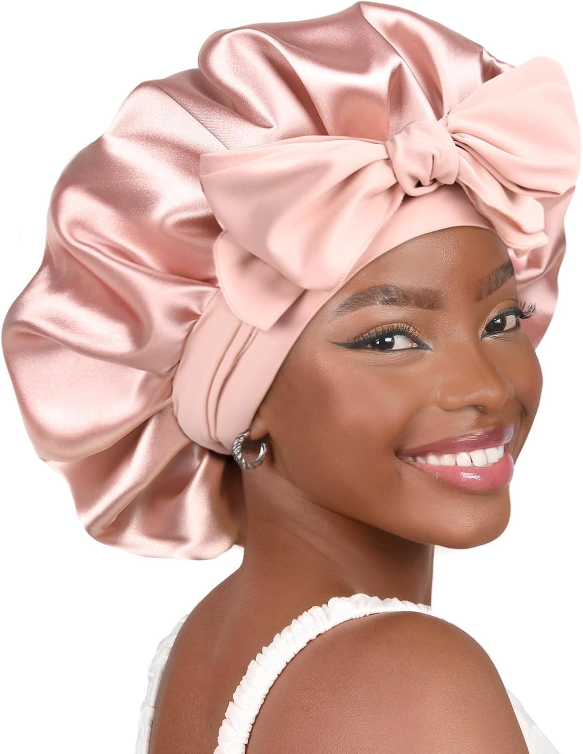 YANIBEST Adjustable Satin Bonnet - Double Layer Hair Wrap for Reducing Friction & Preventing Frizz