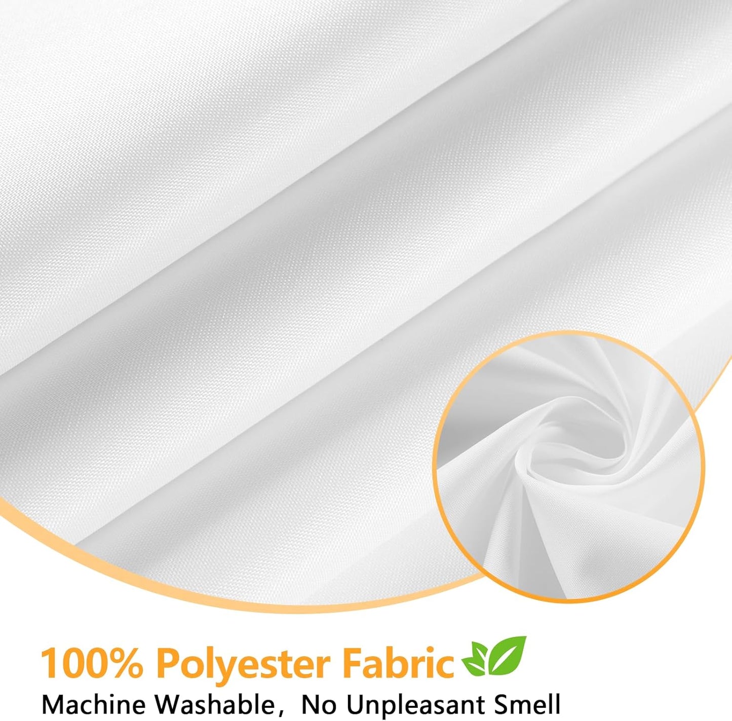 Seenus Waterproof Shower Curtain Liner - Odorless Hotel Quality, 72 x 72 Inch, Washable White with 3 Extra-Large Magnets