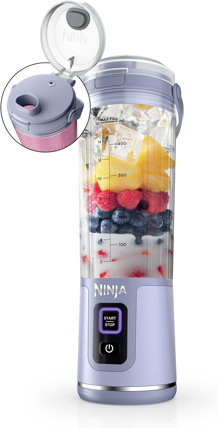 Ninja Blast Portable Blender - Cordless 18oz Personal Blender for Smoothies & Shakes | BPA Free, USB-C Rechargeable, Lavender
