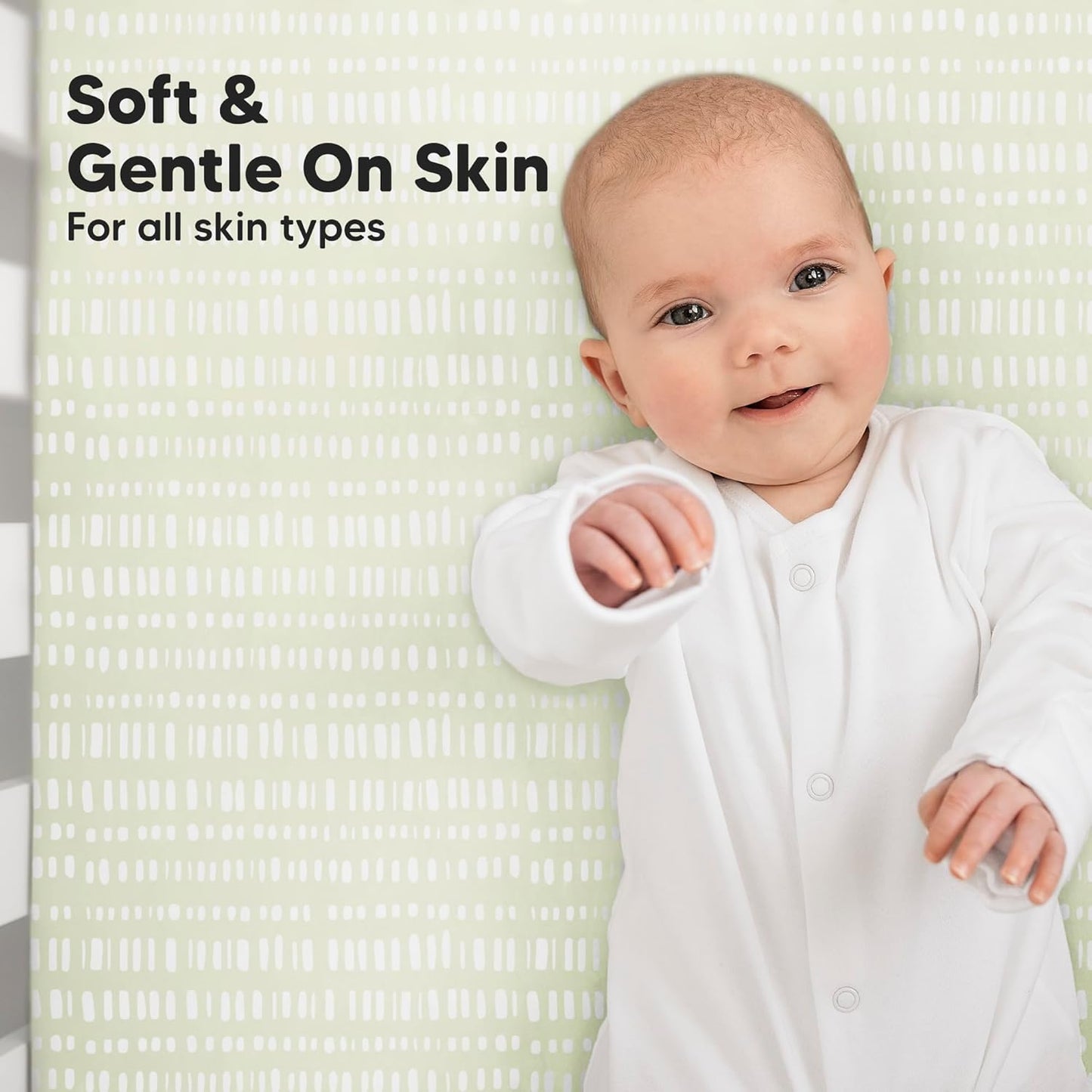 KeaBabies Baby Crib Sheets - Soft & Cozy 2-Pack Viscose Bamboo Fitted Mattress Covers | 52x28, Neutral Design