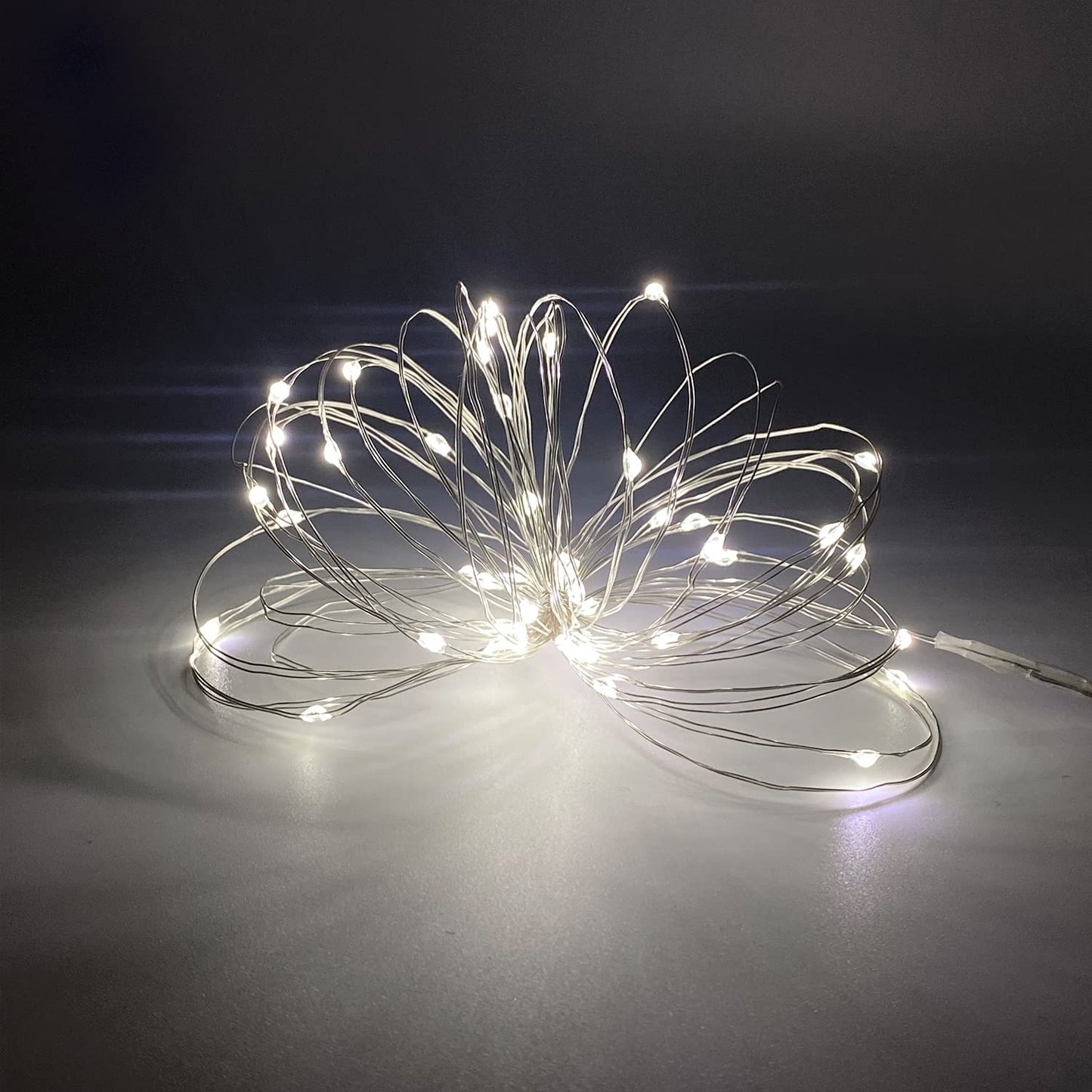 Set of 2 Battery Operated Small Lights Strand,Mini Led Fairy Lights with Timer 6 Hours on/18 Hours Off for Wedding Centerpiece Party Decoration,30 Count LED,10 Ft Silver Wire (Cold White)