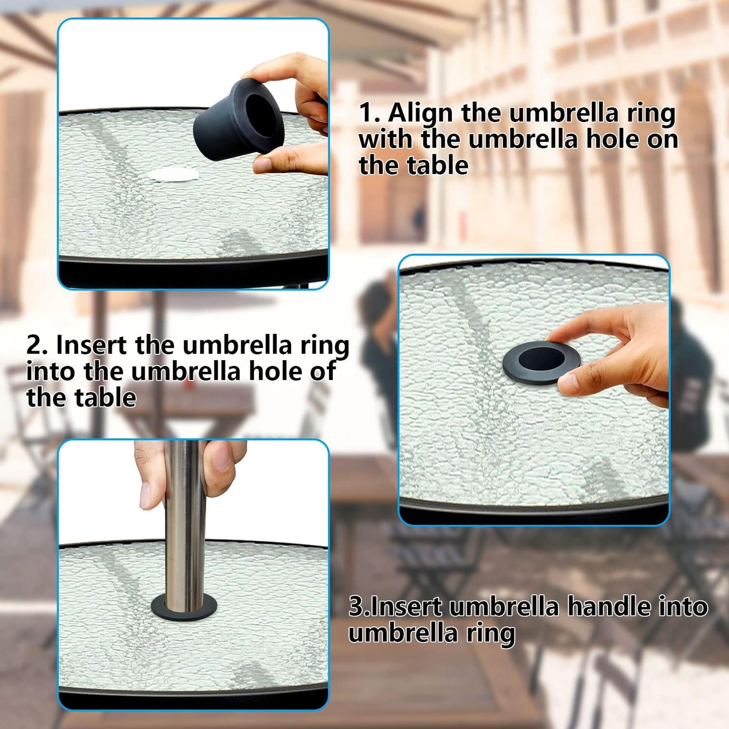Patio Table Umbrella Hole Ring Plug - Cone Wedge Holder for 1.5in Outdoor Umbrellas | 1 Pack
