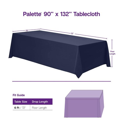 Gee Di Moda Rectangle Tablecloth - 90 x 132 Inch Baby Blue Table Cloth for 6 Foot Tables with Floor-Length Drop - Heavy Duty Washable Fabric for Holiday Party, Dinner, Weddings & Baby Shower