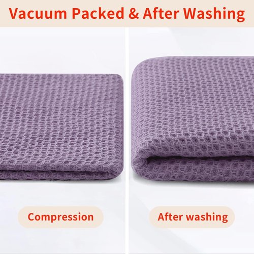 Homaxy 100% Cotton Waffle Weave Kitchen Dish Towels, Ultra Soft Absorbent Quick Drying Cleaning Towel, 13 x 28 Inches, 12-Pack, Lavender