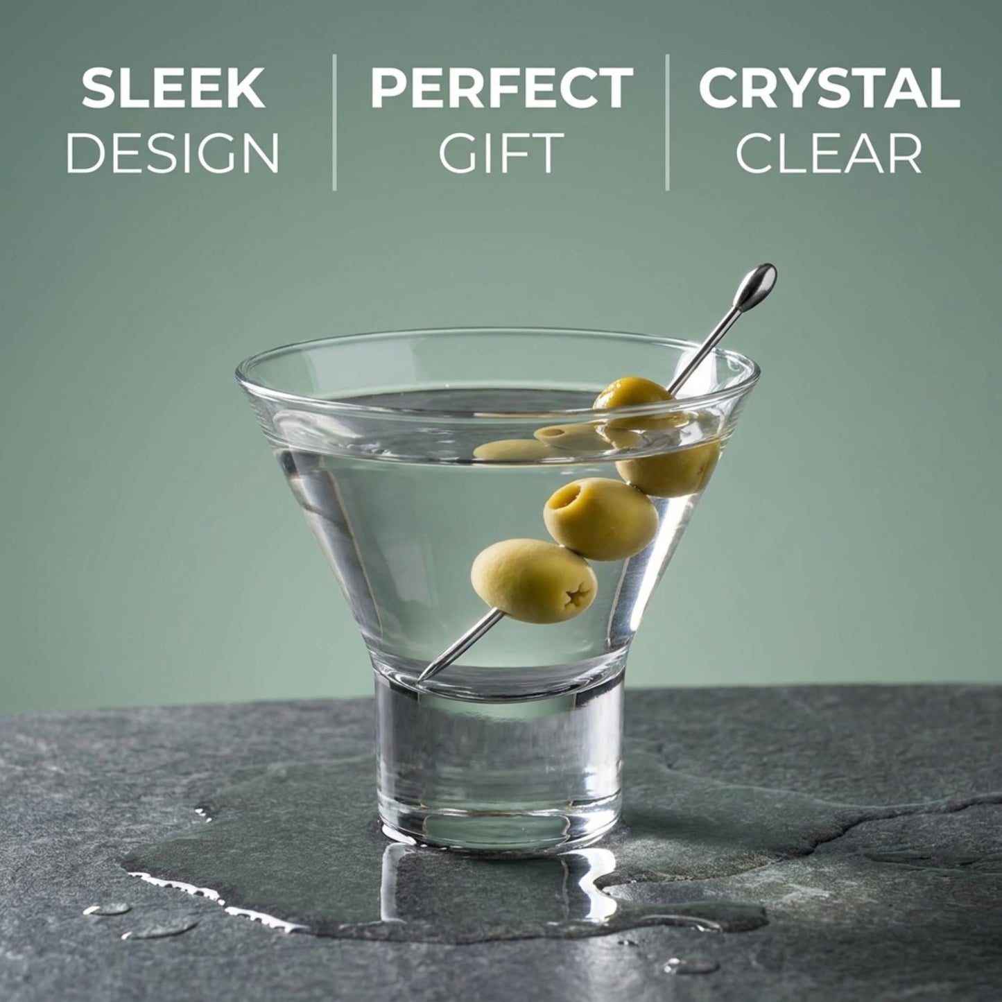 Godinger Martini Glasses, Italian Cocktail Glasses, Dessert Cups, Set of 4, 8oz - Made in Italy