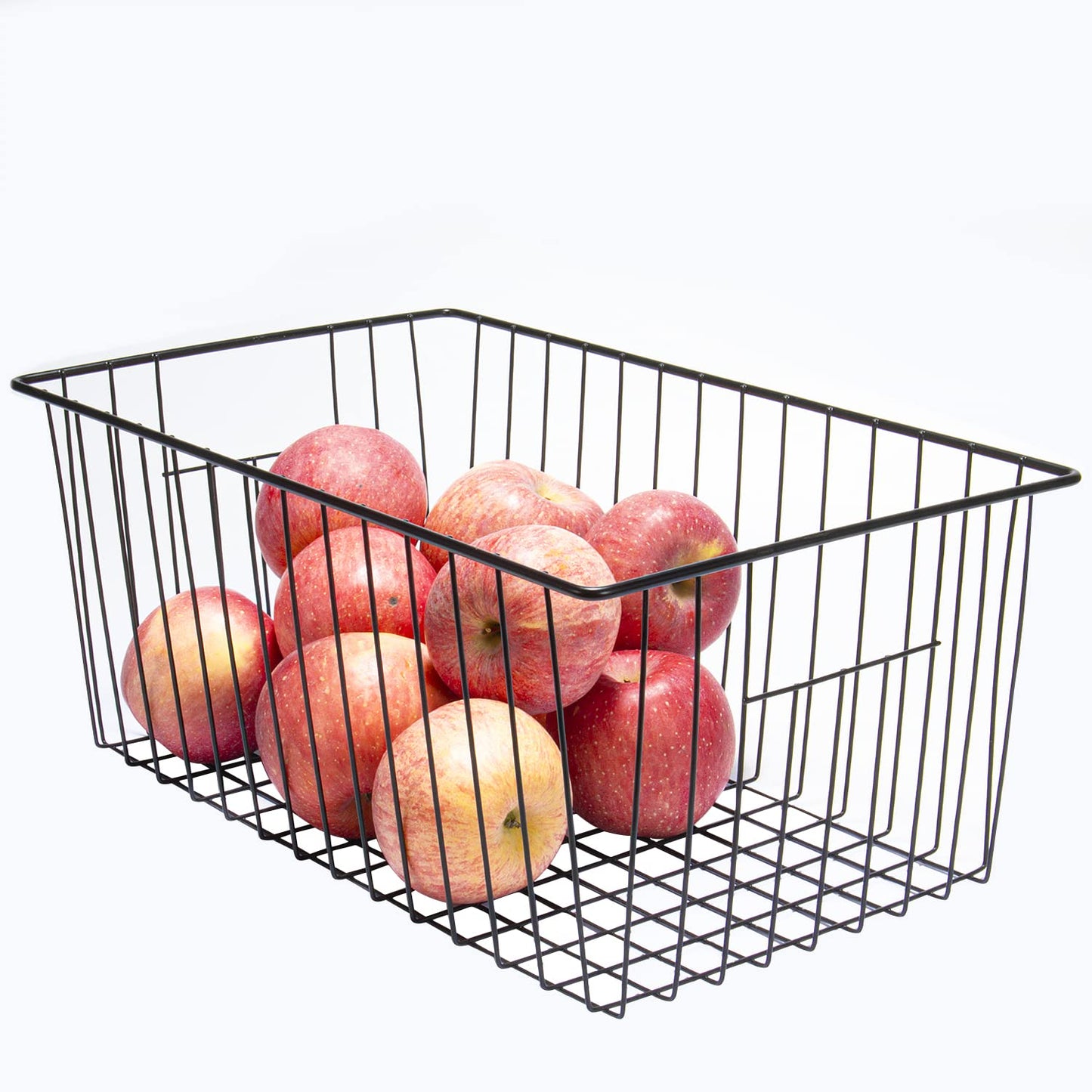 Y.Z.Bros Freezer Storage Organize Baskets - 2 Pack Stackable Deep Freezer Organizer Bins for Most 7 Cu.FT Chest Freezer with Handles, Sturdy but Light, Metal Coated, Add Space, Easy to Reach