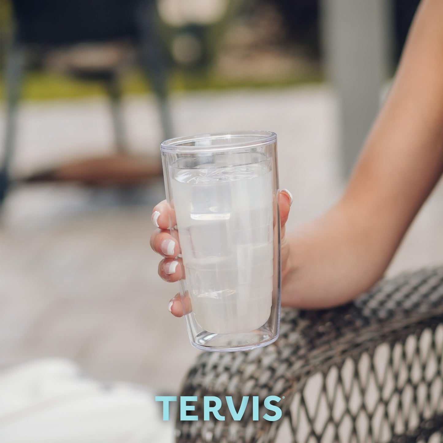 Tervis Clear & Colorful Tabletop Made in USA Double Walled Insulated Tumbler Travel Cup Keeps Drinks Cold & Hot, 16oz, Pink Sand