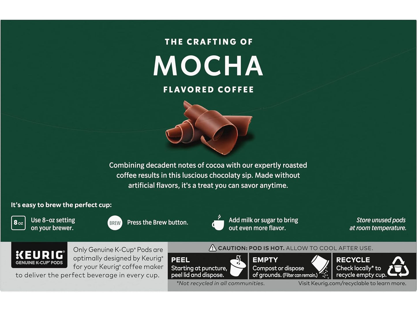 Starbucks K-Cup Mocha Coffee Pods - Rich Chocolate Flavor | Convenient Pack of 2
