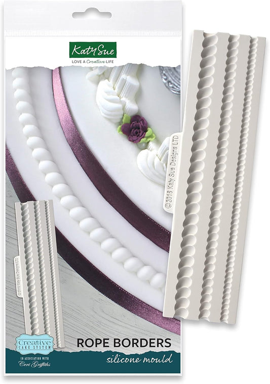 Rope Borders Silicone Mold for Cake Decorating & Crafts - Katy Sue Design