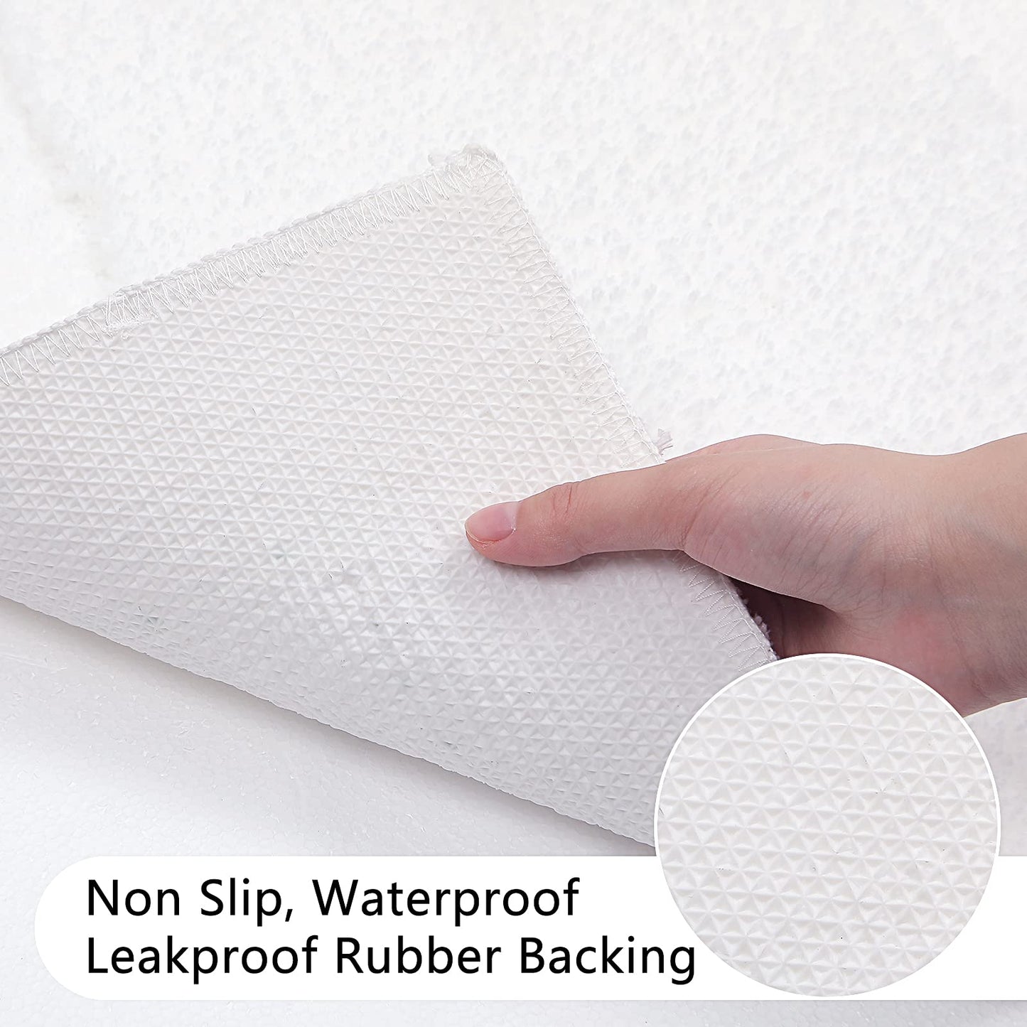 SHACOS Super Soft Bathroom Runner Rugs 20x47 inch Non Slip Washable Bath Rugs for Bathroom Tub Shower Bath Mats Floor Mats Decor Accessories, White 1'8" x 3'11"