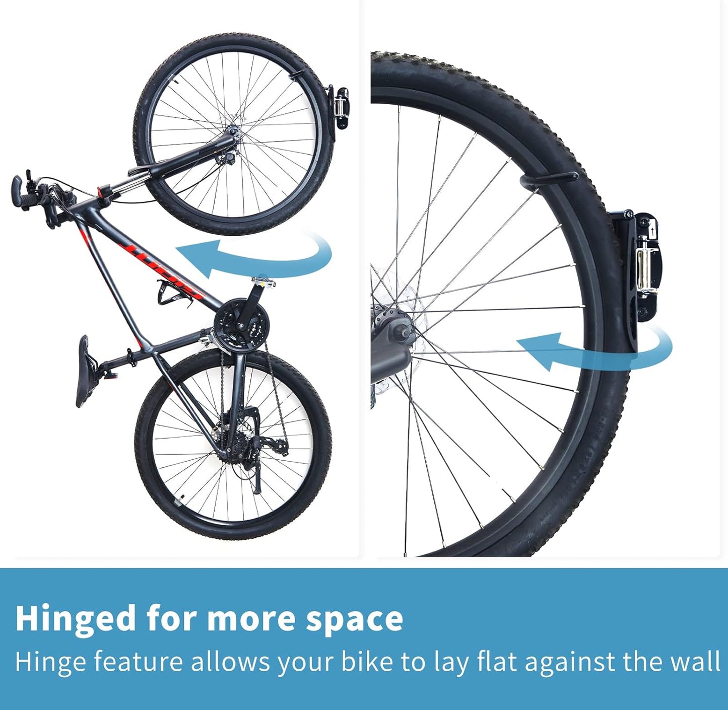 Ultrawall Bike Rack - Vertical Wall Mount Storage for Indoor Bicycles | 2-Pack Swivel Design