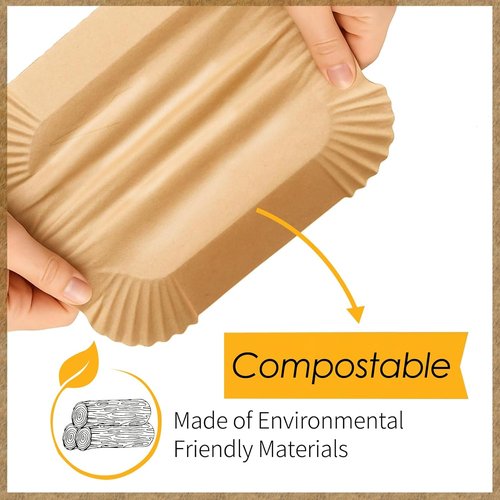 Bella Air Fryer Liners - Rectangle Air Fryer Paper Liners | 200PCs for 4Qt Ninja & Bella Models