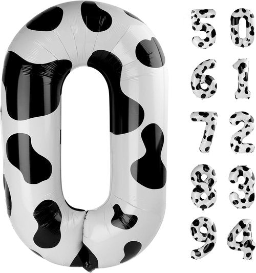 Cow Print Number Balloon - 40 Inch 0 Balloon for Farm Birthday Decorations | Fun Party Supplies for Girls