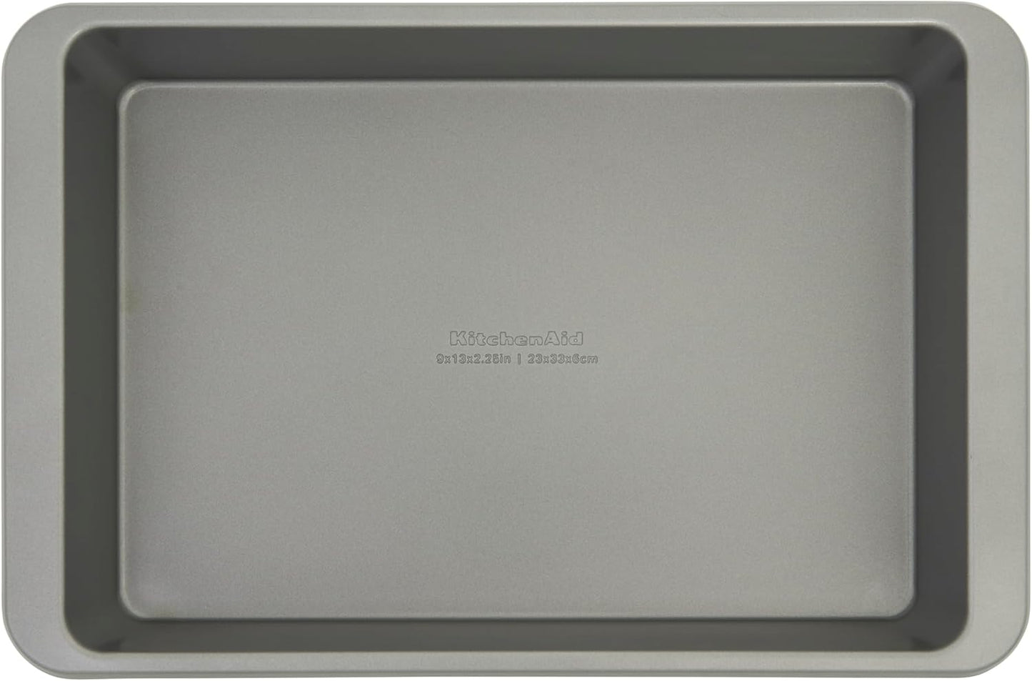 KitchenAid Nonstick Cake Pan - Swiss Engineered Aluminized Steel, Dishwasher Safe, 9 x 13 Inch, Contour Silver