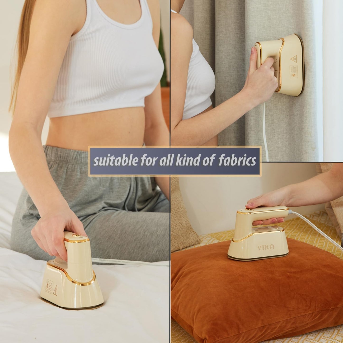 YIKA Handheld Clothes Steamer - 2-in-1 Garment Steam Iron with 25s Heat Up & Ceramic Soleplate | Wrinkle Remover for All Fabrics