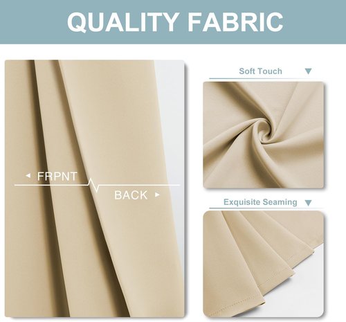 ChrisDowa Blackout Curtains - Thermal Insulated Room Darkening Panels, 78 Inches Long, Biscotti Beige (Set of 2)