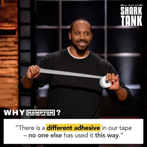 Hampton Adams | As Seen on Shark Tank | Pro Finger Tape (8-Pack) | for BJJ Bouldering Crossfit Weightlift | Non-Slip Extreme Quality No-Fray Climbing Tape | Extended Wear Super Strong Adhesive (Black)