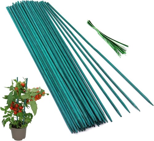 GAGINANG 50 Pcs Plant Stakes - Sturdy Bamboo Support for Indoor/Outdoor Plants | 18 Inches