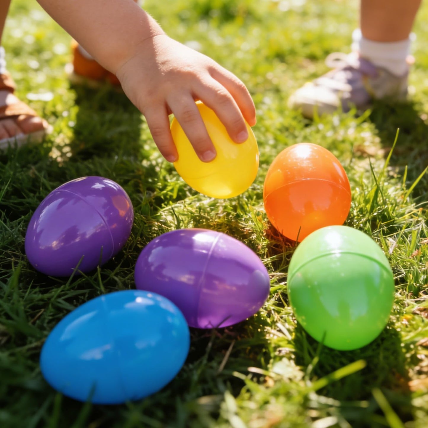 YZNlife 600Pcs Plastic Easter Eggs Bulk – 2.3" Fillable Empty Eggs for Easter Egg Hunt, Party Favors, Basket Stuffers, Classroom Prizes, & Treat Filling – Bright Multicolor ﻿ ﻿