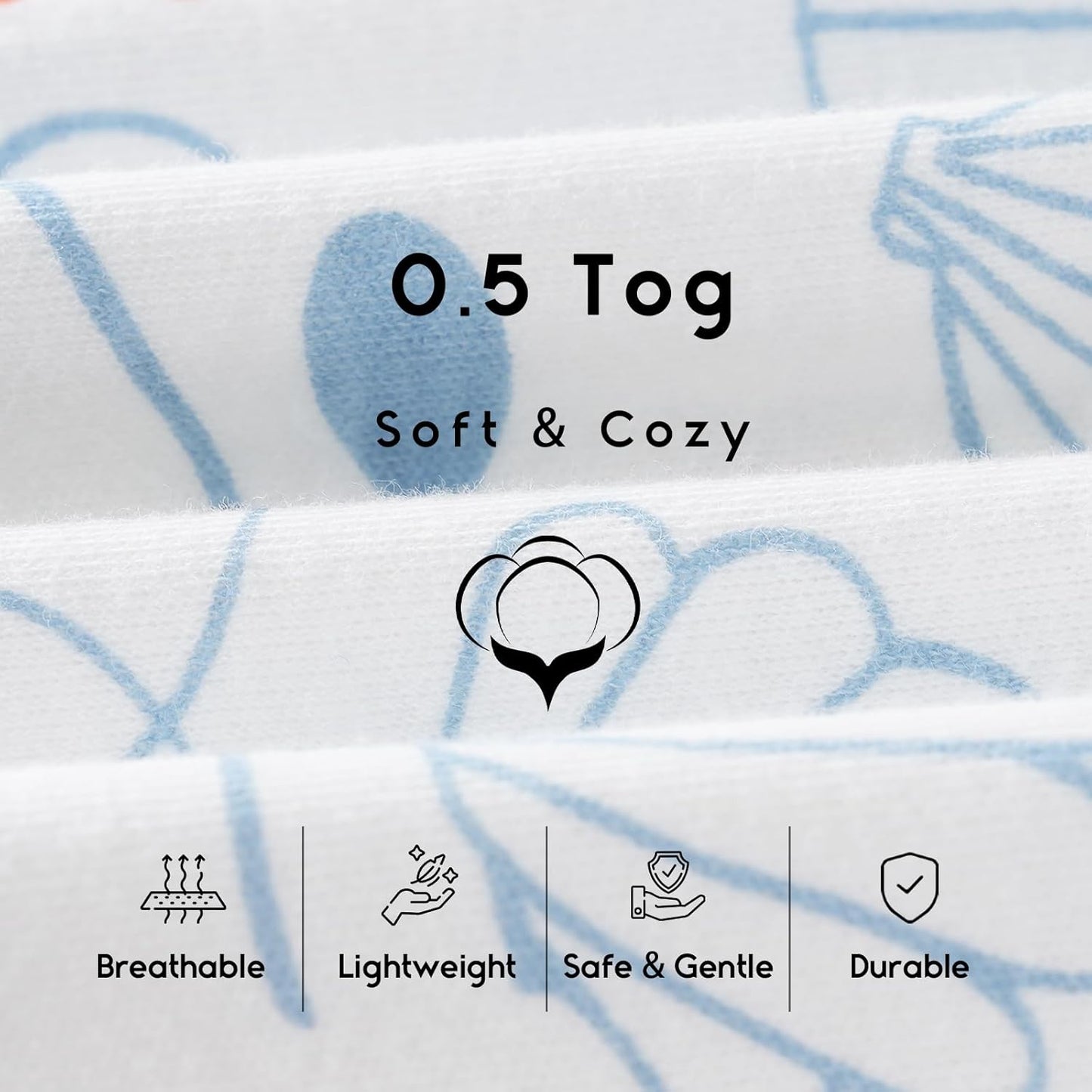 Yoofoss Baby Sleep Sack - 0-6 Months 0.5 Tog Wearable Blanket | 3-Pack Organic Cotton, Lightweight Design