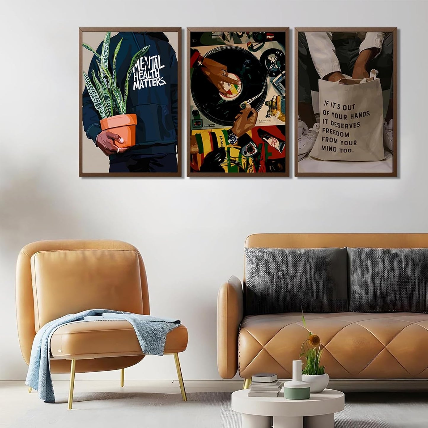 Regine Switzerland Black Men Wall Art - Set of 3 African American DJ Poster Prints | 12x16in Decor