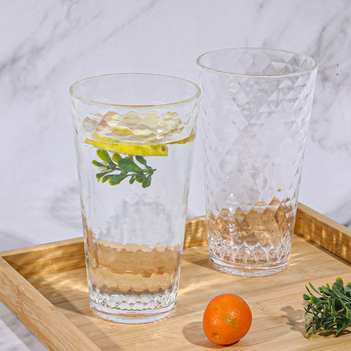AKMQYM BPA-Free Plastic Tumblers 8 Pack (8x22oz) | Reusable Dishwasher Safe | Stackable Shatterproof Cups | Plastic Drinkware & Drinking Tumblers for Restaurant, Home, Party