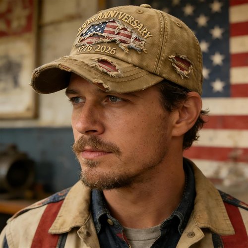 250th Anniversary USA Hat - Ripped Denim Baseball Cap for Men & Women | Celebrate in Style