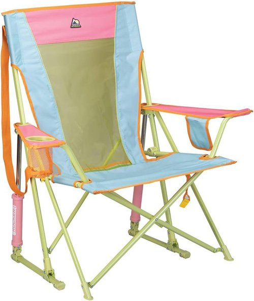 GCI Outdoor Comfort Pro Rocker Camping Chair - Portable Folding Rocking Chair with Durable Armrests & Drink Holder | Sweet Tea