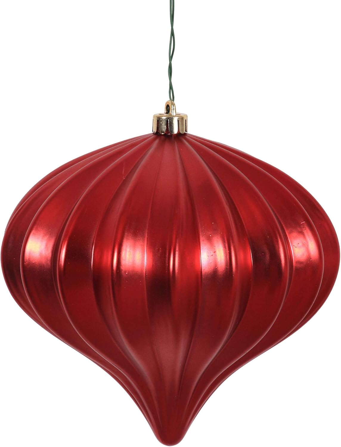 Burnished Orange Matte Onion Christmas Ornaments - UV Treated, Set of 3 by Vickerman