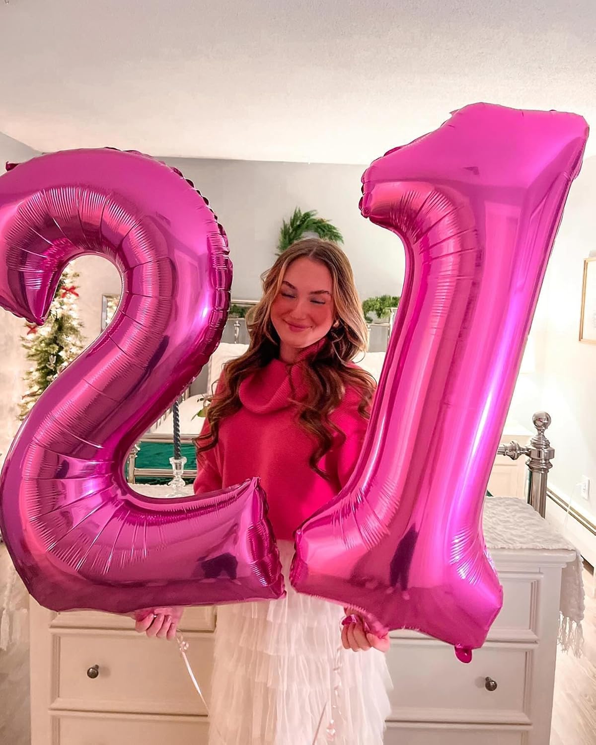 Number 7 Balloon by [Brand Name] - 40 Inch Hot Pink Foil Balloon for 7th Birthday Party Decorations
