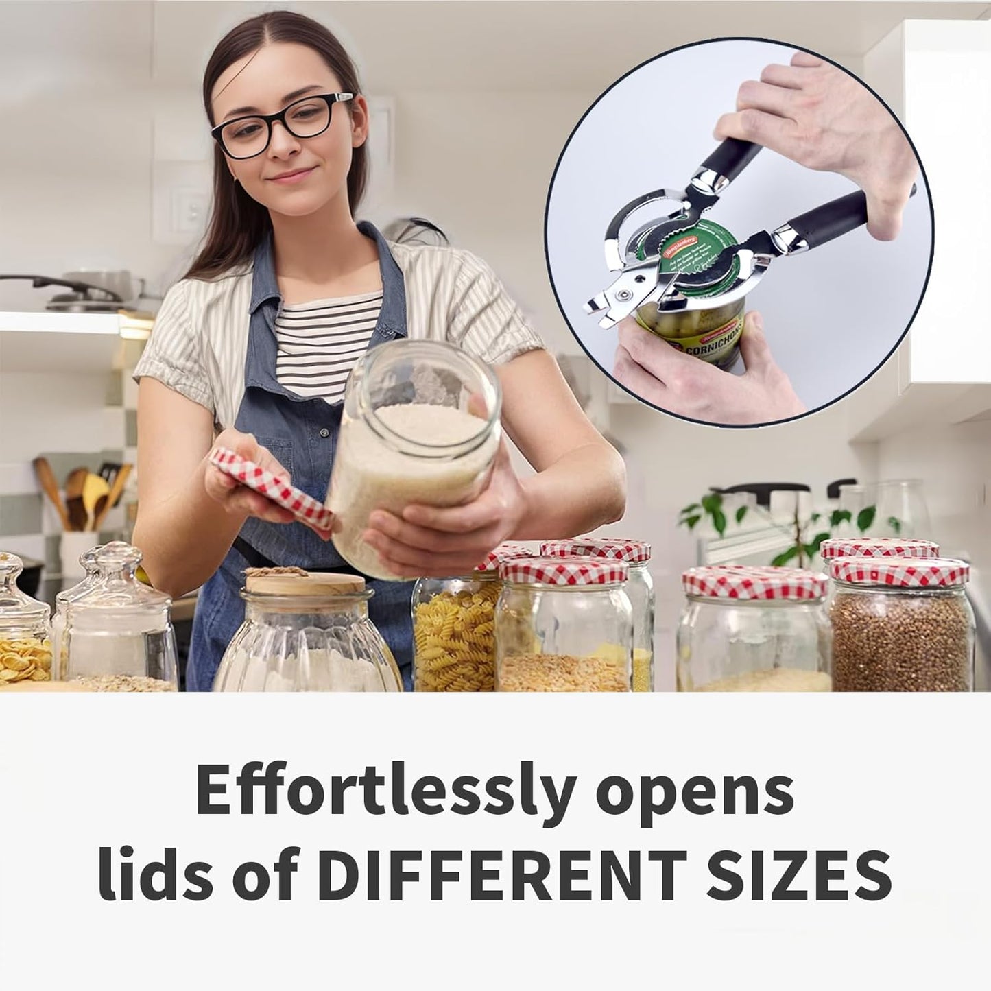Skiennix Multi Jar Opener - Stainless Steel Lid Opener for Seniors with Arthritis | Easy Grip Design