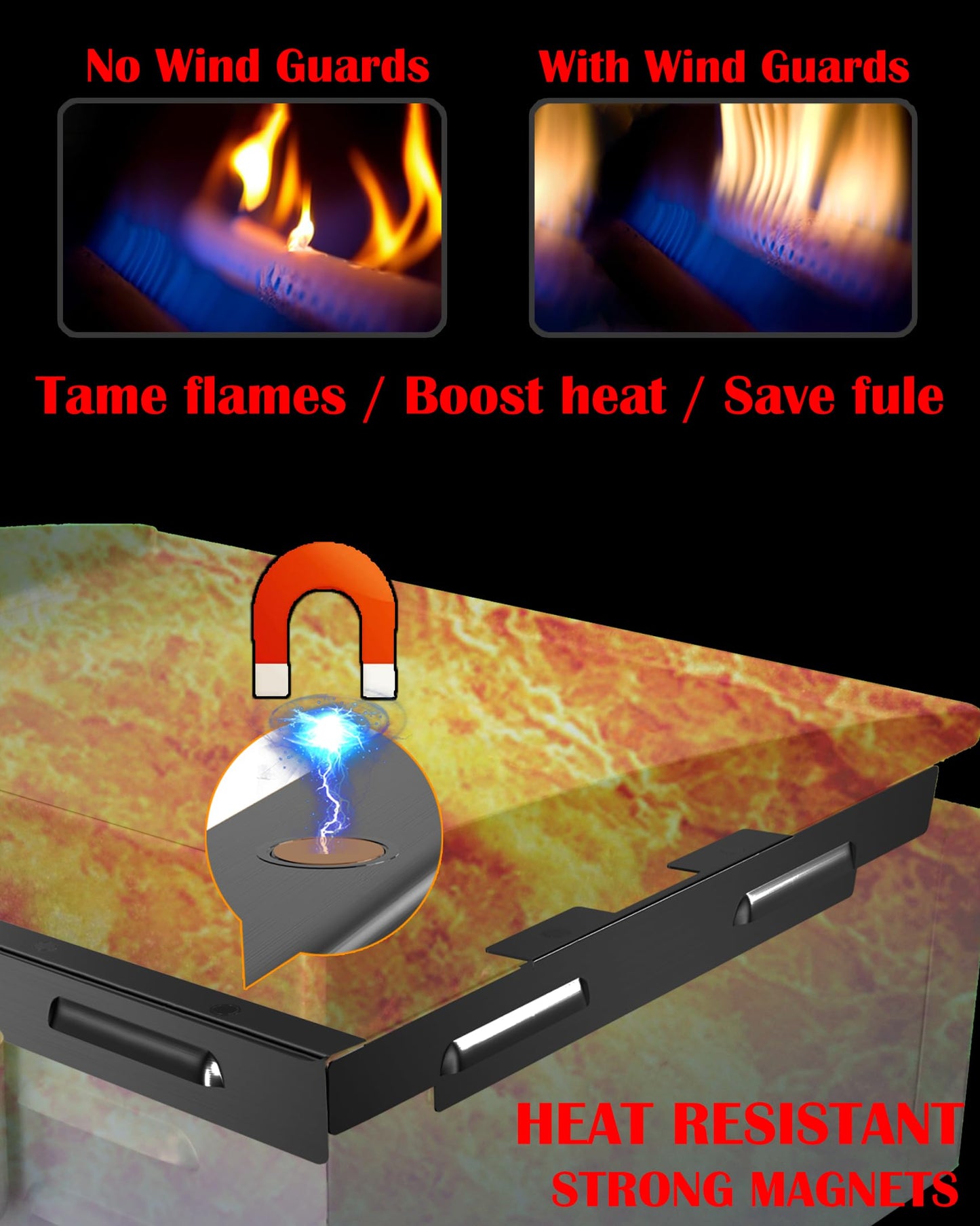 Blackstone Wind Guards for 28XL Griddles, Better Heat Control Outdoors