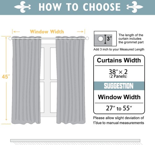 ChrisDowa Blackout Curtains - Thermal Insulated Grommet Room Darkening Panels, 38 x 45 Inch, Biscotti Beige