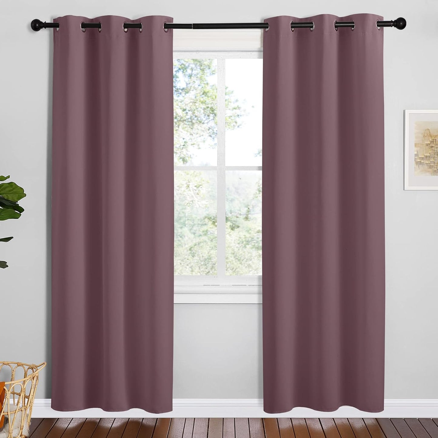 NICETOWN Room Darkening Curtains - Thermal Insulated Grommet Drapes | Set of 2, 42" x 78" for Kitchen or Bedroom