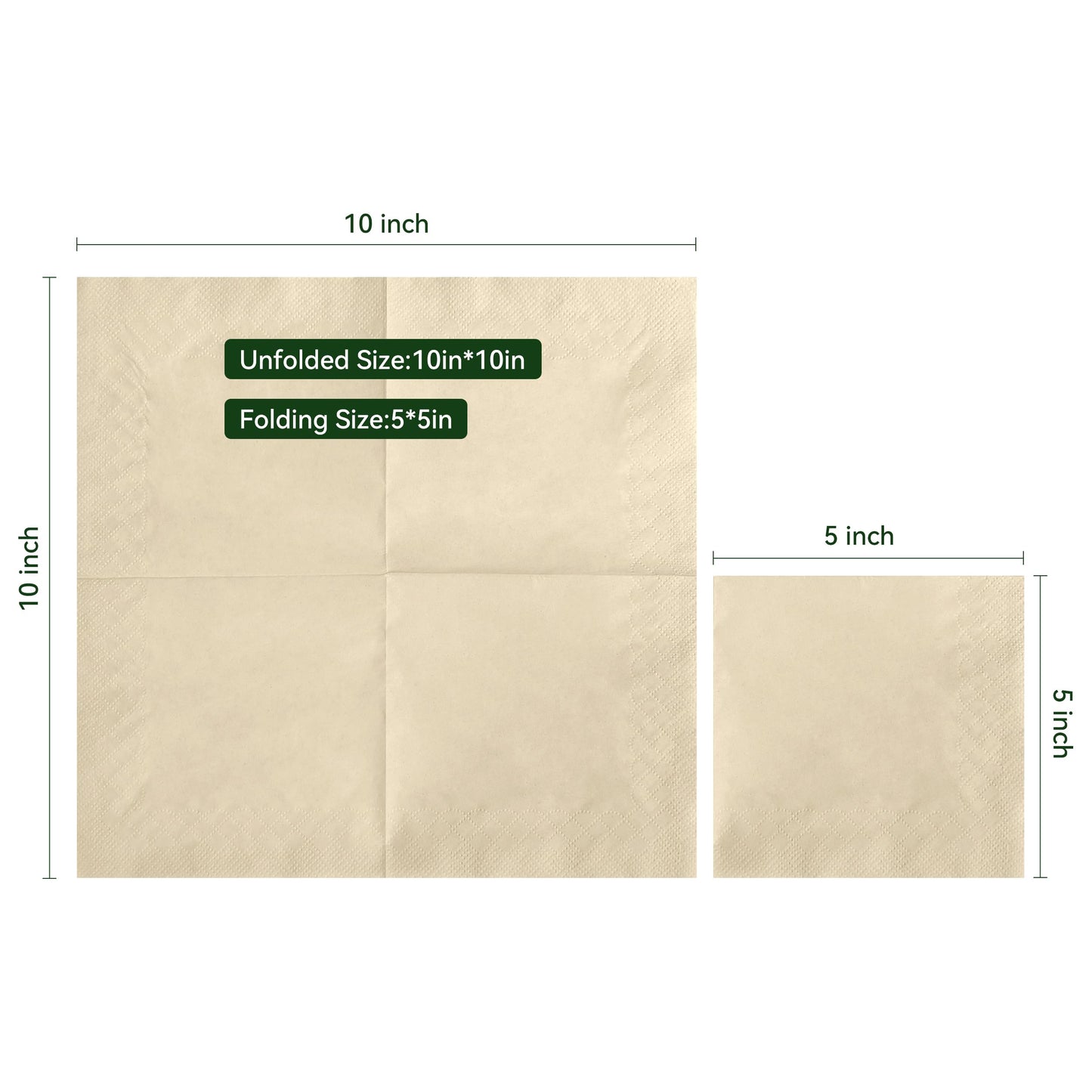 MORGIANA 200-Pack Bamboo Wedding Cocktail Napkins Disposable - 5 x 5 Inch Compostable Napkins for Parties, Bar