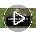 6 Ft Black Spandex Table Cover Skirt Set - 4 Pack, Floor-Length Ruffle, Rectangular