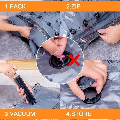 GONGSHI Vacuum Storage Bags - Space Saver Seal Bags for Clothing & Travel | 16 Combo Set