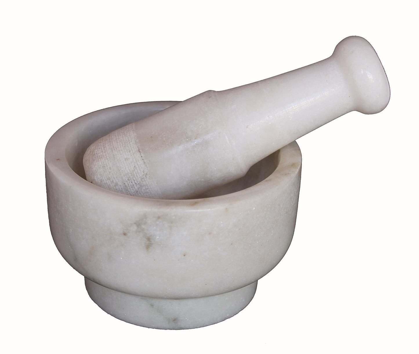 KLEO 5” Natural Stone Mortar and Pestle Set – Heavy Duty Spice & Herb Grinder, Guacamole Masher,Non-Porous, Odor Resistant – Garlic Crusher, Seed Grinder, Kitchen Tools(White)