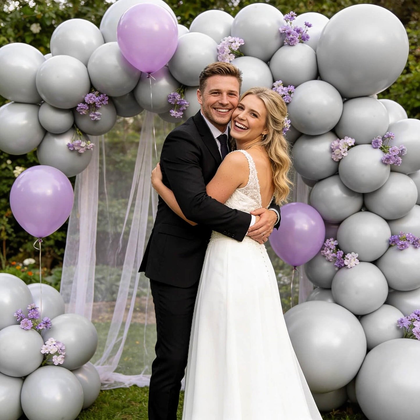 110pcs Grey Balloon 12 inch, Grey Latex Balloons for Birthday Party Baby Shower Wedding(with 2 Ribbons).
