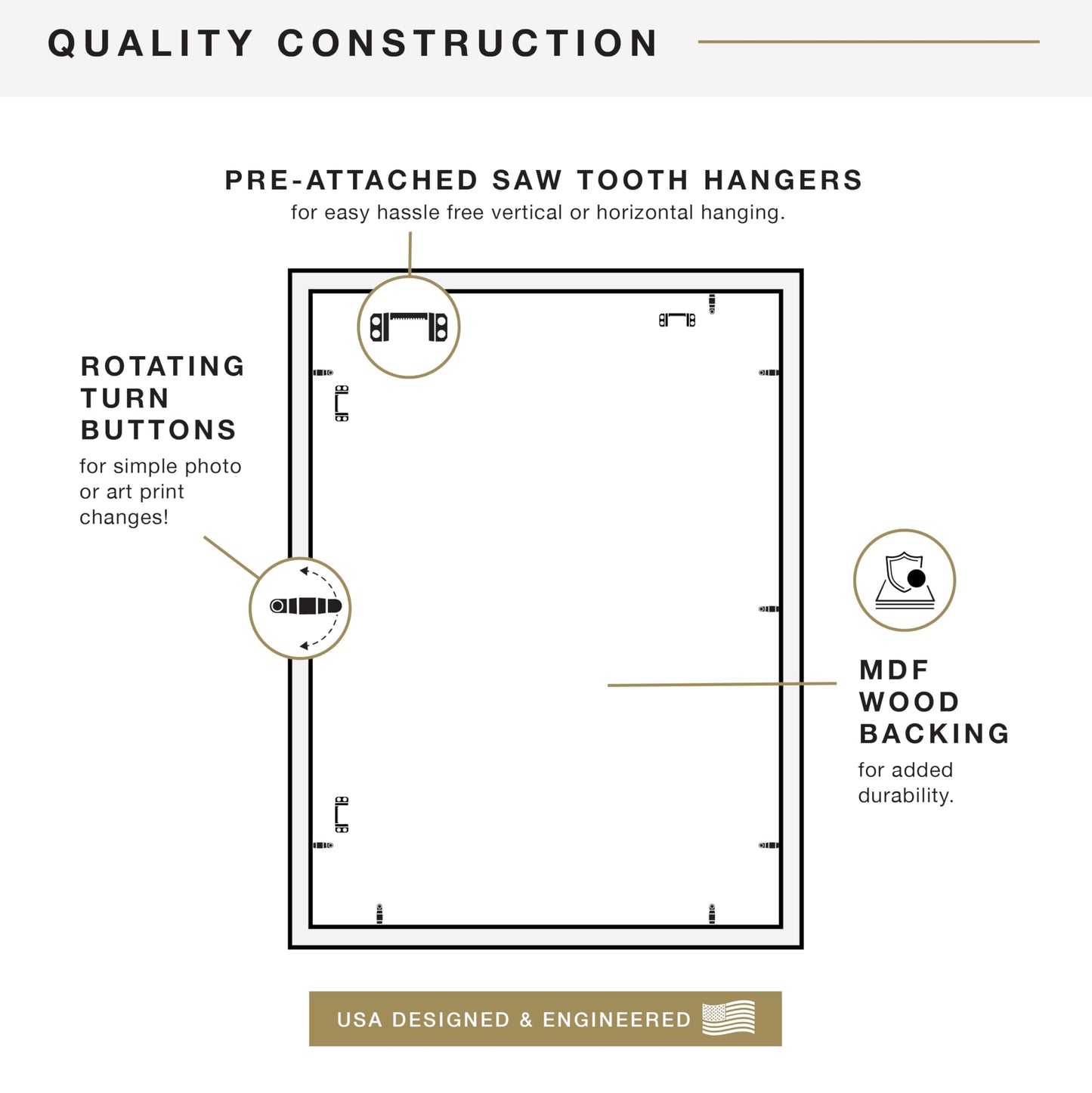 MCS Studio Gallery 20x27 Poster Frame Black Woodgrain, Vertical & Horizontal Wall Hanging Large Picture Frame for Photos, Posters & Art Prints (2-Pack)