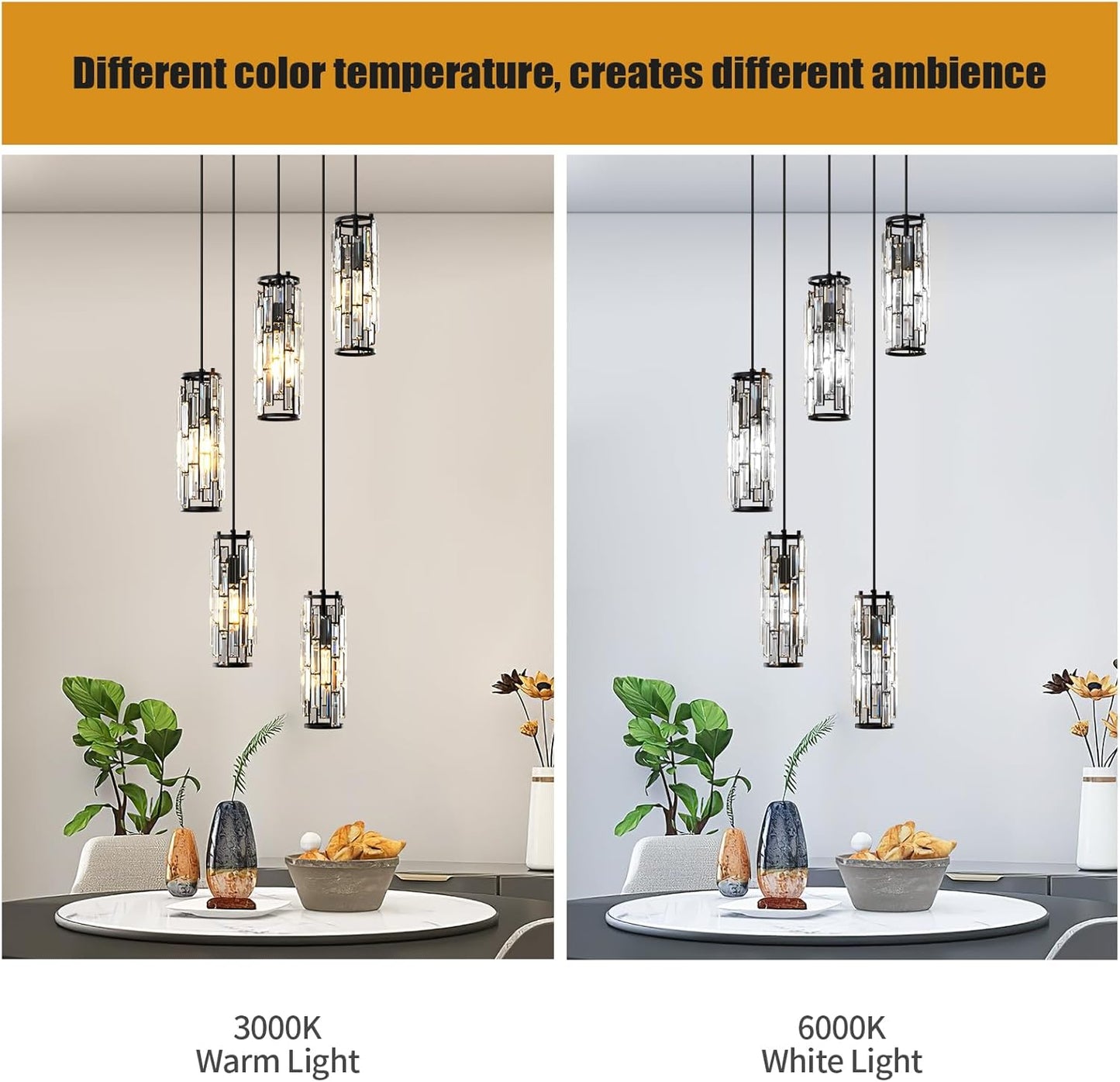 Pendant Lights Modern Pendant Lights Kitchen Island Gold Pendant Light Fixture Mini Crystal Chandelier Lighting for Kitchen Island Dinning Room Bedroom Sink (Gold 3-Light)