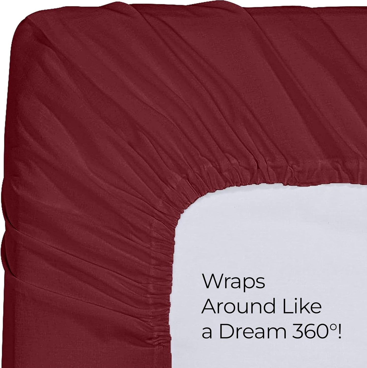 Utopia Bedding Queen Fitted Sheet - Deep Pocket Microfiber - Soft & Fade Resistant - Red Burgundy
