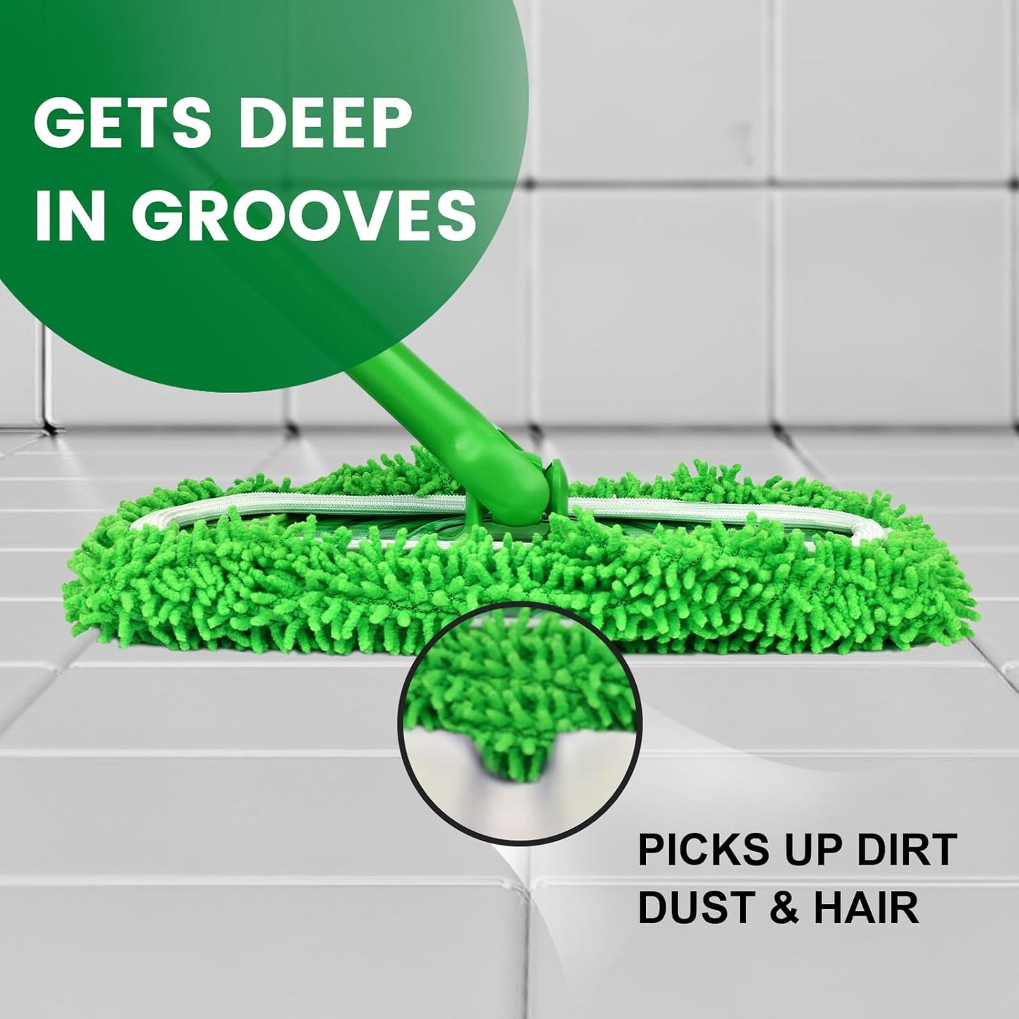 Skiennix 6Pcs Reusable Microfiber Mop Pads - Washable Wet & Dry Refills for Hardwood Floor Cleaning