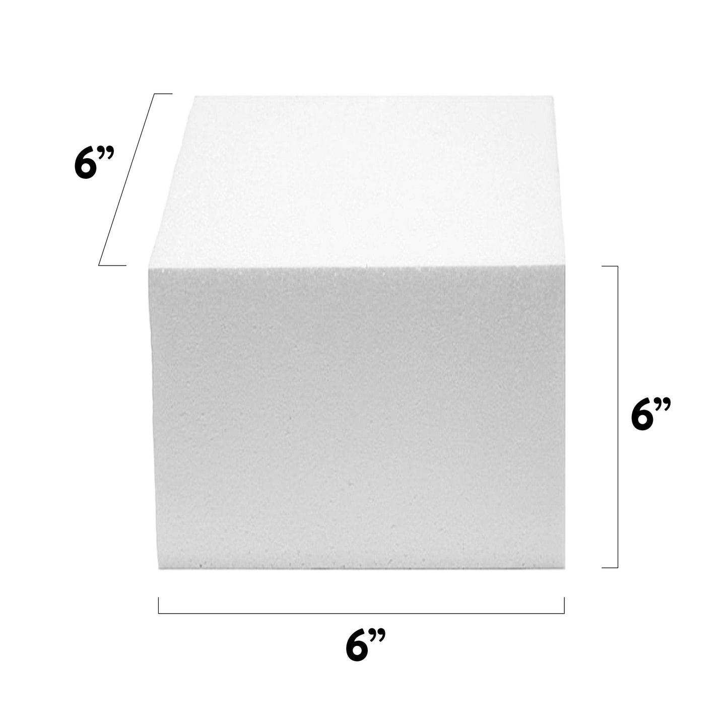 Global Sugar Art Cake Dummy Square, 6 x 6 x 6 Inches (Multiple Sizes Avail)