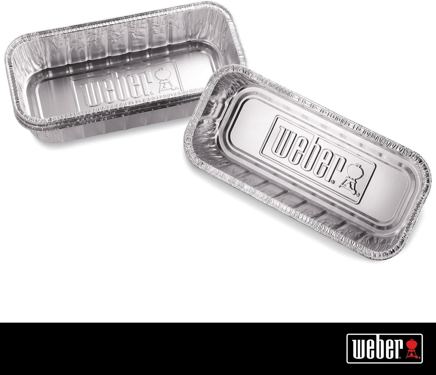 Weber Aluminum Drip Pans 10-Pack - Disposable Foil Pans for Indirect Cooking & Drippings | Fits SmokeFire, Summit & Genesis II 400/600