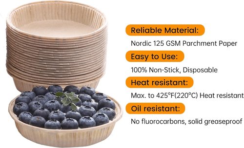 Bake Choice 50pcs Mini Tart Pans - Non-Stick, Unbleached, Disposable 4-Inch Pie Tins | Oven & Microwave Safe