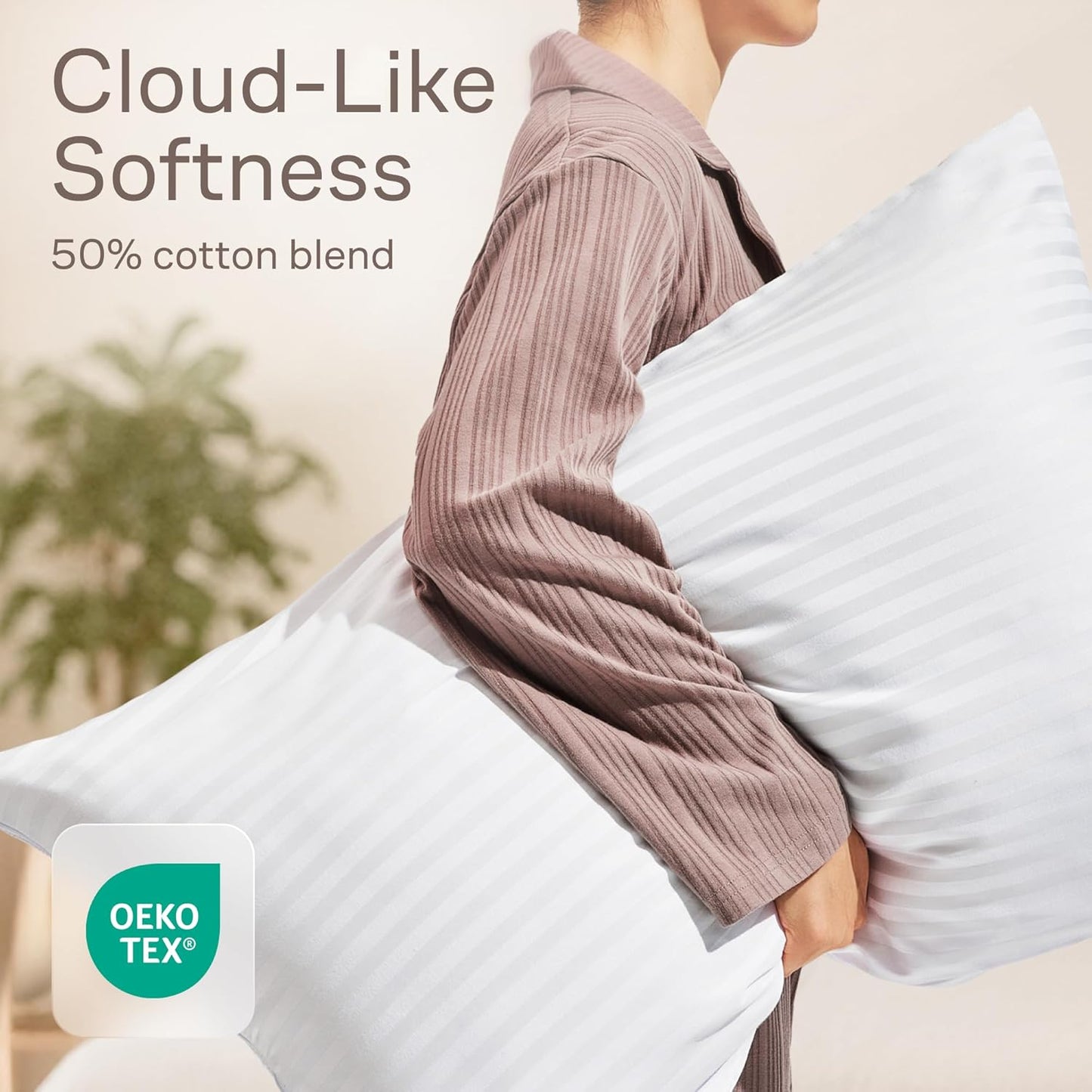Regine Switzerland Set of 4 Pillow Protectors - Zippered, Stain-Resistant & Washable Standard Size