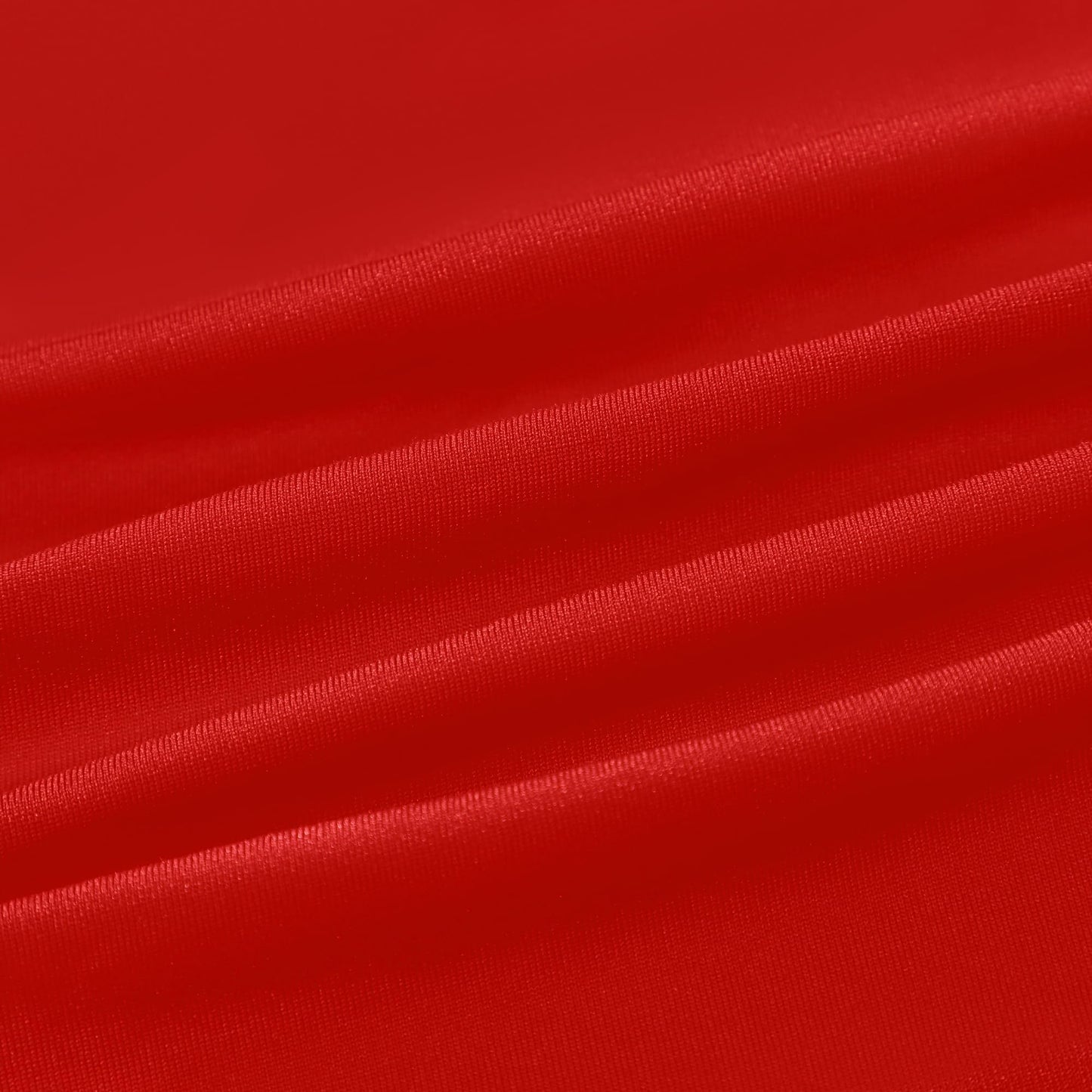 NEWISHER Round Fitted Table Cover Spandex Stretch Tablecloth Red Table Top Cover with Elastic Edged for Dining Picnic Patio 60 inch